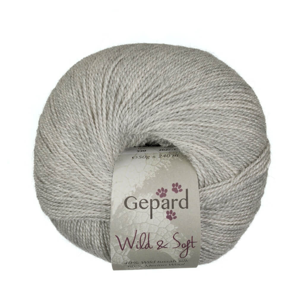 Gepard Wild &amp; Soft, Farbe 520 – Light Grey – Merino und Seide bei Lieblingsgarn
