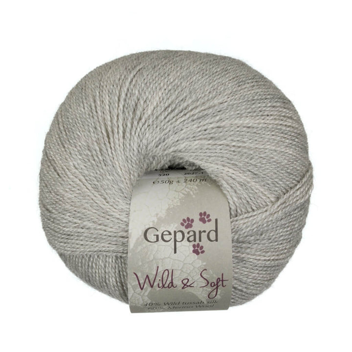 Gepard Wild &amp; Soft, Farbe 520 – Light Grey – Merino und Seide bei Lieblingsgarn