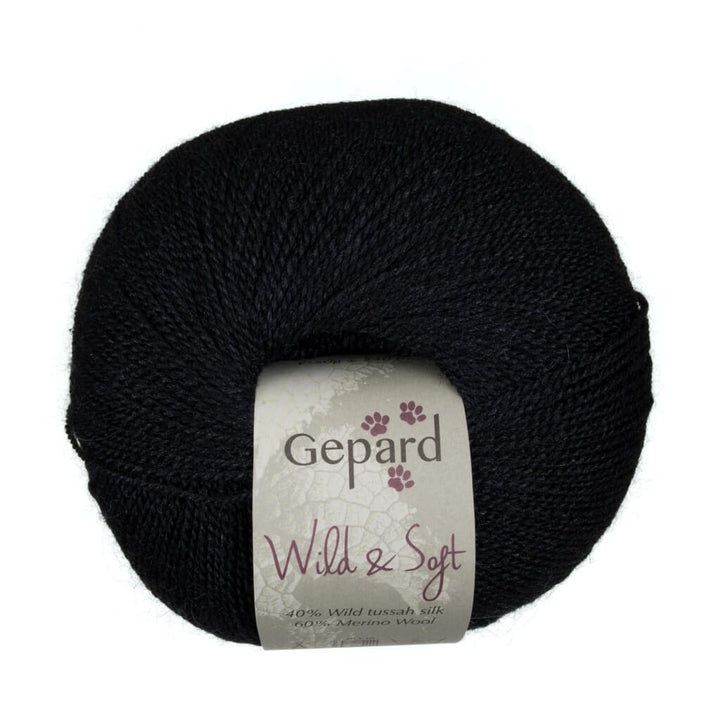 Gepard Wild &amp; Soft, Farbe 599 – Black – Merino und Seide bei Lieblingsgarn