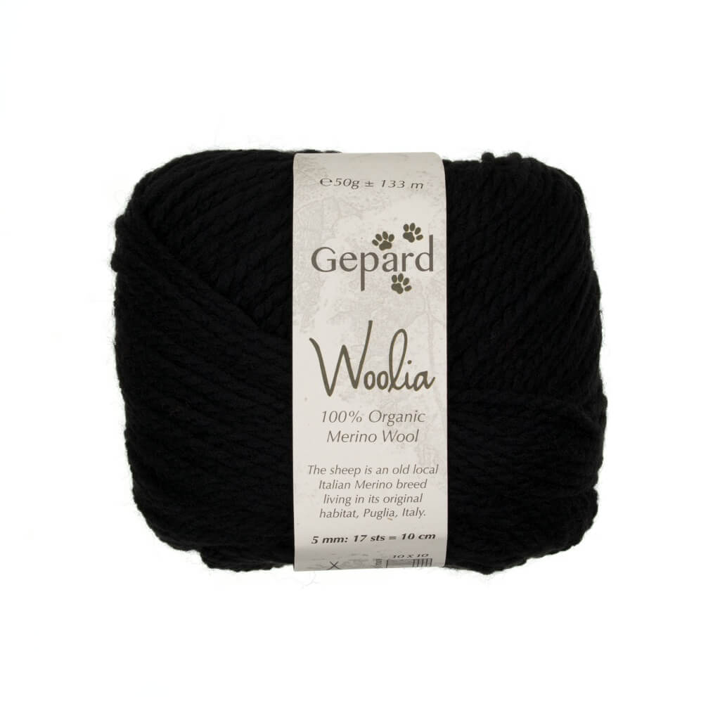Gepard Woolia, Farbe 599 – Noir – Merino bei Lieblingsgarn