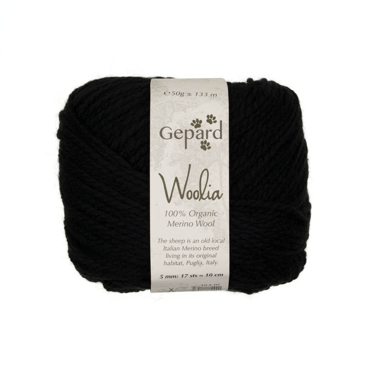 Gepard Woolia, Farbe 599 – Noir – Merino bei Lieblingsgarn