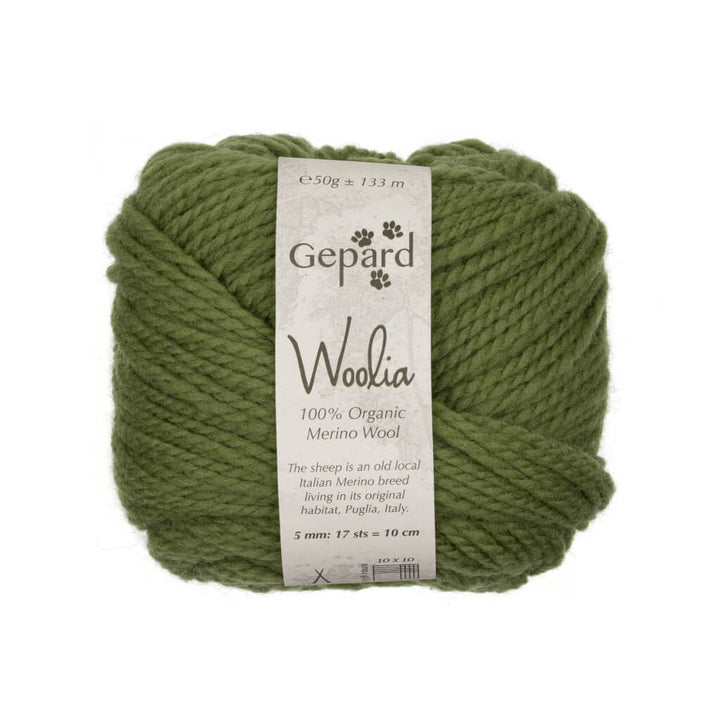Gepard Woolia, Farbe 860 – Olive – Merino bei Lieblingsgarn