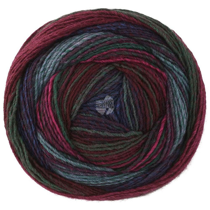 Lana Grossa Gomitolo Modo, Farbe 622 Anthrazit/Dunkelgrau/Schwarzrot/Graublau/ Dunkel /Nachtblau/Bordeaux bei Lieblingsgarn