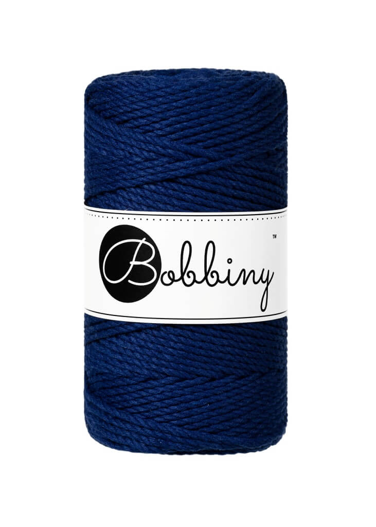 Bobbiny Makramee Garn 3mm gedreht, Farbe Ink Blue – Baumwolle bei Lieblingsgarn