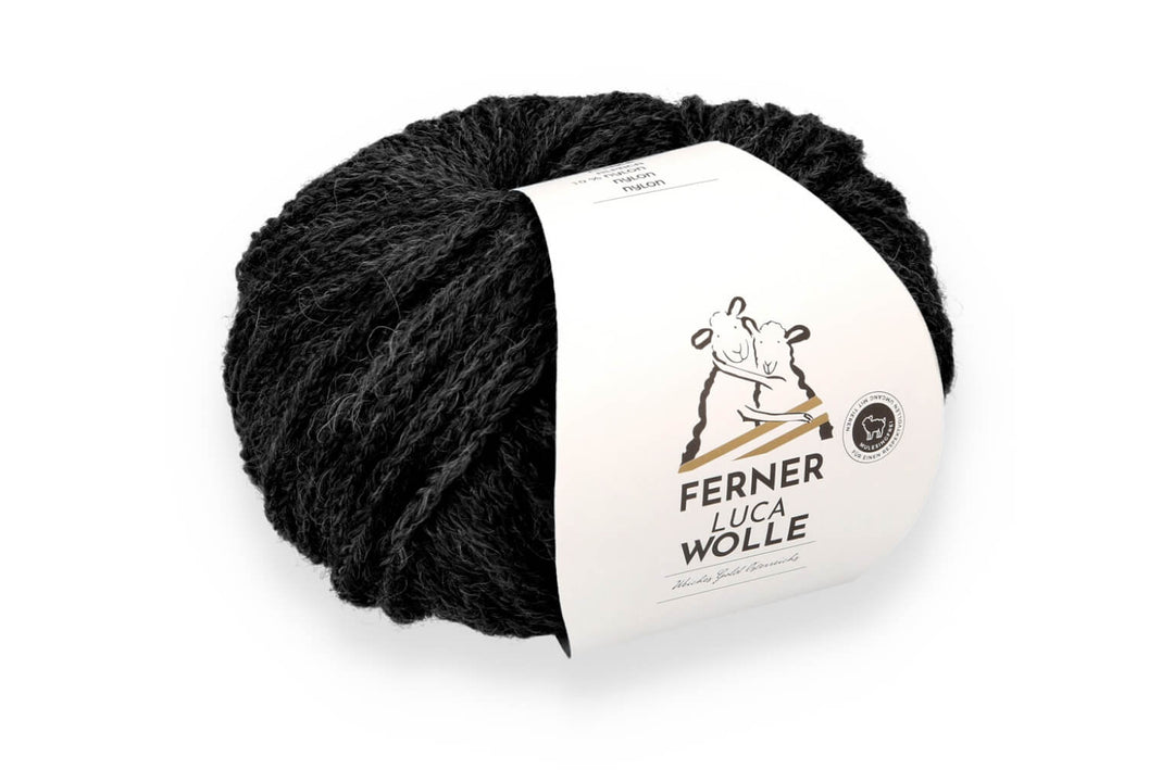 Ferner Wolle Luca, Farbe LC25 schwarz – Alpaka, Merino und Synthetik bei Lieblingsgarn