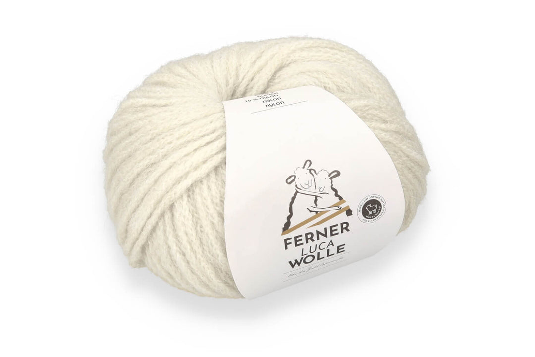 Ferner Wolle Luca, Farbe LC7 weiß – Alpaka, Merino und Synthetik bei Lieblingsgarn
