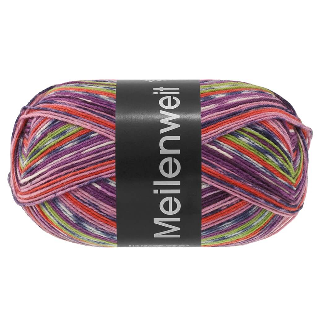 Lana Grossa Meilenweit 100 Cervinia, Farbe 1708 Pink/Tonrot/Graublau/Zartgrau/Rotviolett/Flieder/ bei Lieblingsgarn