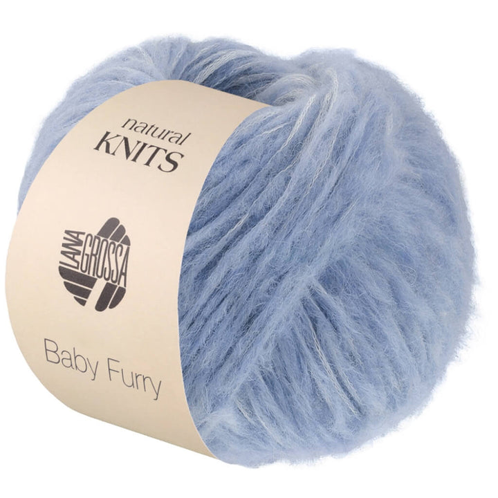 Lana Grossa Baby Furry, Farbe 5 Hellblau – Alpaka, Baumwolle und Merino bei Lieblingsgarn