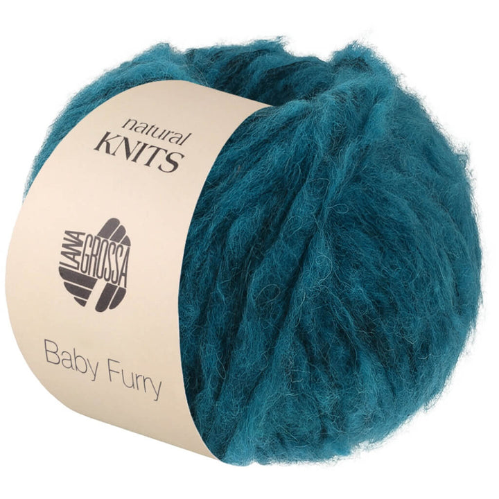 Lana Grossa Baby Furry, Farbe 7 Dunkelpetrol – Alpaka, Baumwolle und Merino bei Lieblingsgarn