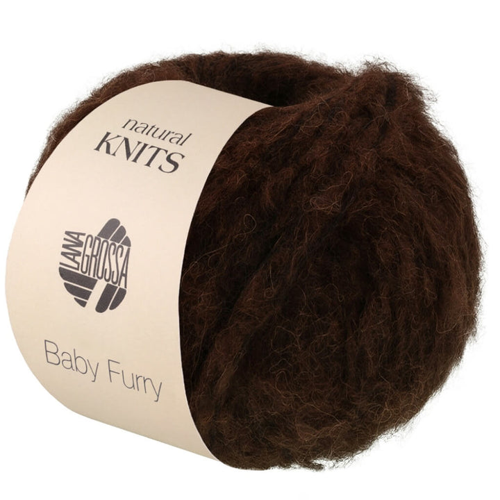 Lana Grossa Baby Furry, Farbe 12 Dunkelbraun – Alpaka, Baumwolle und Merino bei Lieblingsgarn
