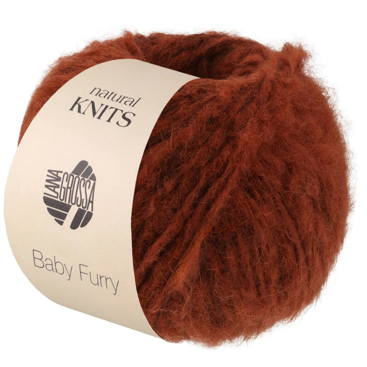 Lana Grossa Baby Furry, Farbe 13 Rostbraun – Alpaka, Baumwolle und Merino bei Lieblingsgarn