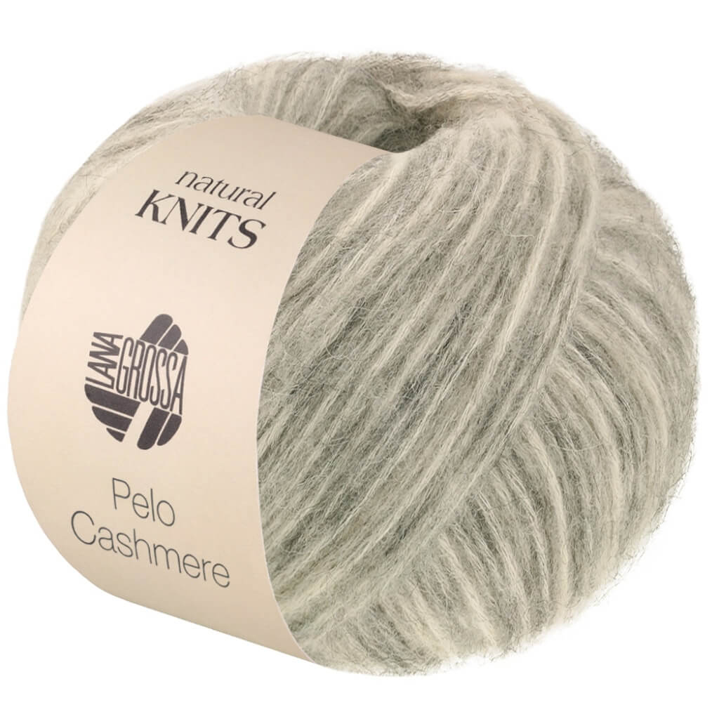 Lana Grossa Pelo Cashmere, Farbe 4 Rohweiß/Hellgrau bei Lieblingsgarn