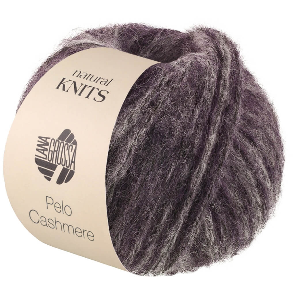 Lana Grossa Pelo Cashmere, Farbe 6 Anthrazit/Aubergine bei Lieblingsgarn