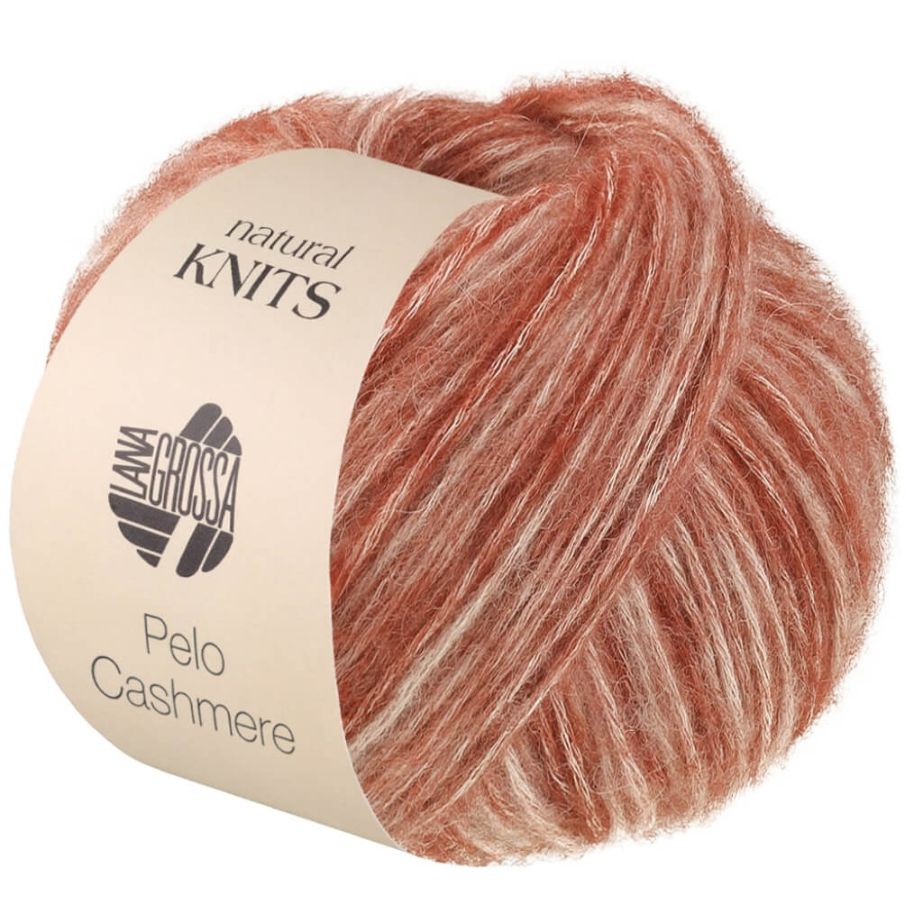 Lana Grossa Pelo Cashmere, Farbe 9 Rosenholz/Rohweiß bei Lieblingsgarn