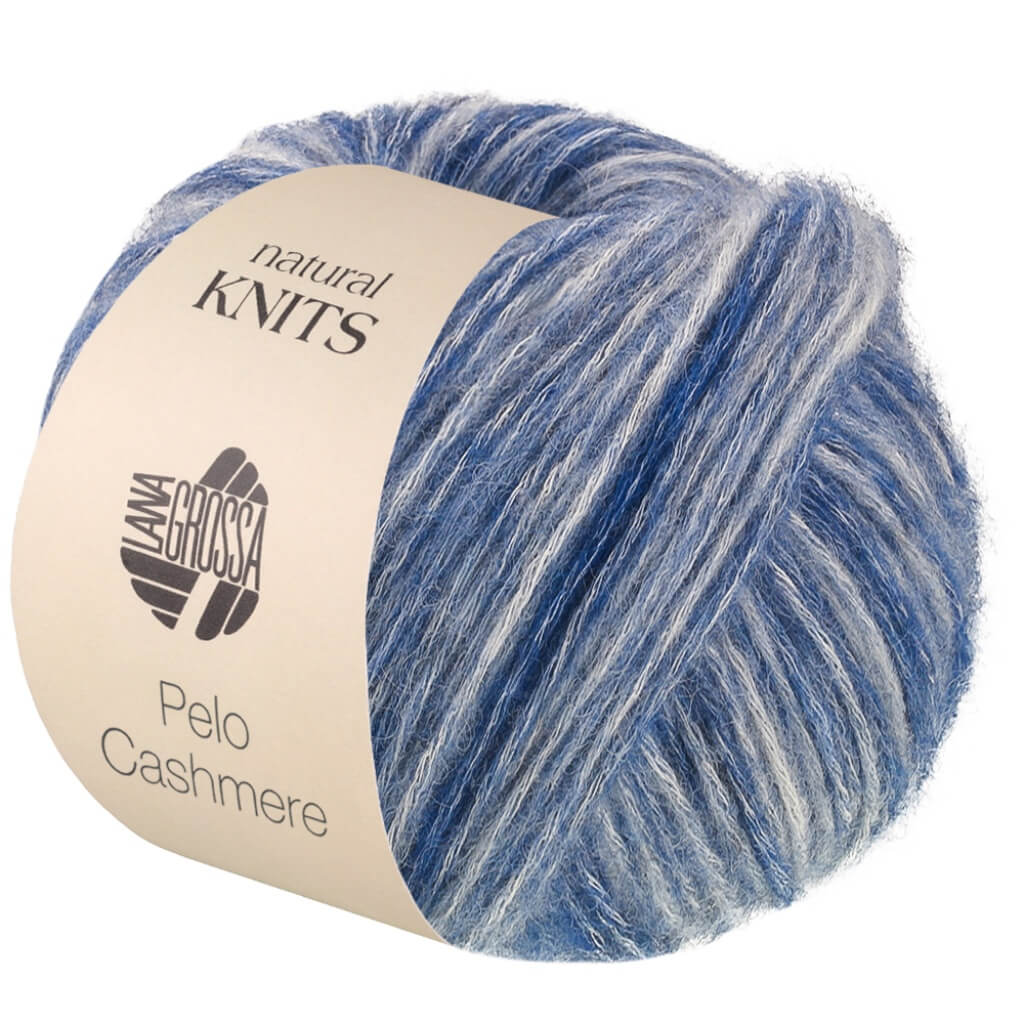 Lana Grossa Pelo Cashmere, Farbe 10 Dunkelblau/Rohweiß bei Lieblingsgarn