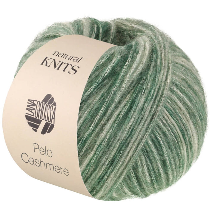 Lana Grossa Pelo Cashmere, Farbe 12 Waldgrün/Rohweiß bei Lieblingsgarn