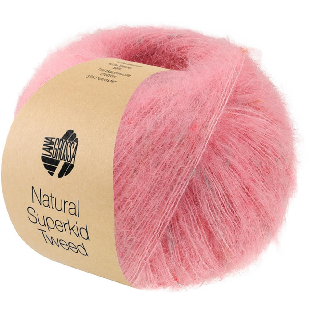 Lana Grossa Natural Superkid Tweed, Farbe 638 Nelkenrosa – Baumwolle, Mohair und Seide bei Lieblingsgarn