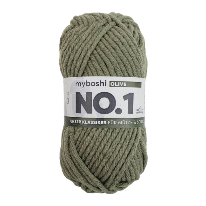 myboshi No.1, Farbe Olive – Merino und Synthetik bei Lieblingsgarn
