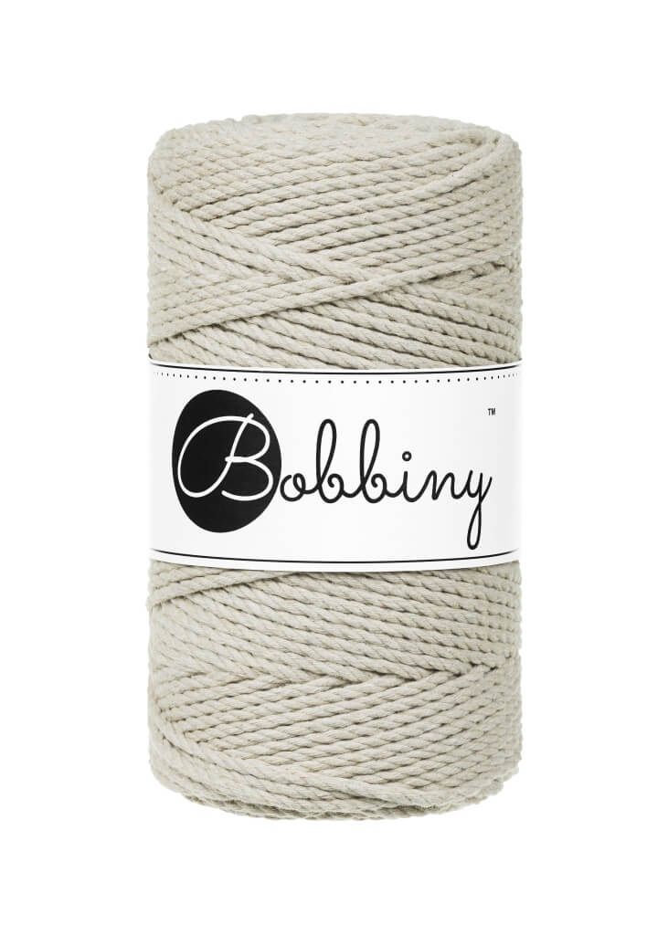 Bobbiny Makramee Garn 3mm gedreht, Farbe Pale Olive – Baumwolle bei Lieblingsgarn