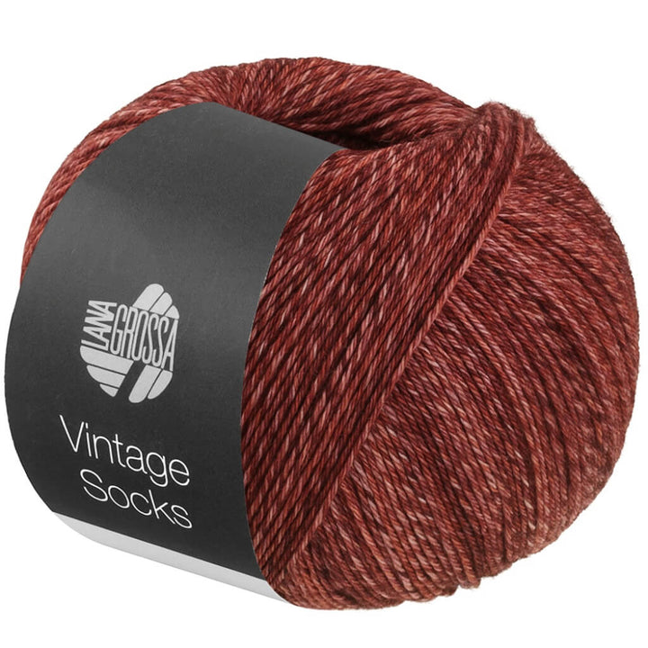 Lana Grossa Vintage Socks, Farbe 1023 Terrakotta/Rotbraun meliert – Schurwolle und Synthetik bei Lieblingsgarn