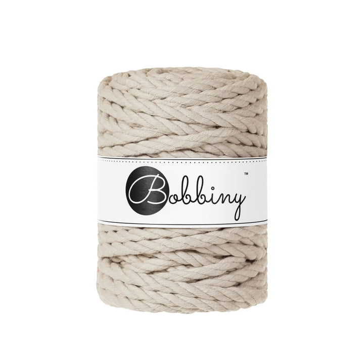 Bobbiny Makramee Garn 9 mm x 30 m gedreht, Farbe Beige – Baumwolle bei Lieblingsgarn