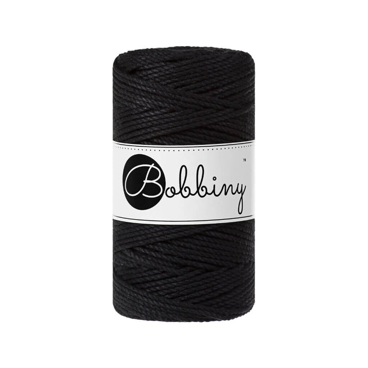 Bobbiny Makramee Garn 3mm gedreht, Farbe Black – Baumwolle bei Lieblingsgarn