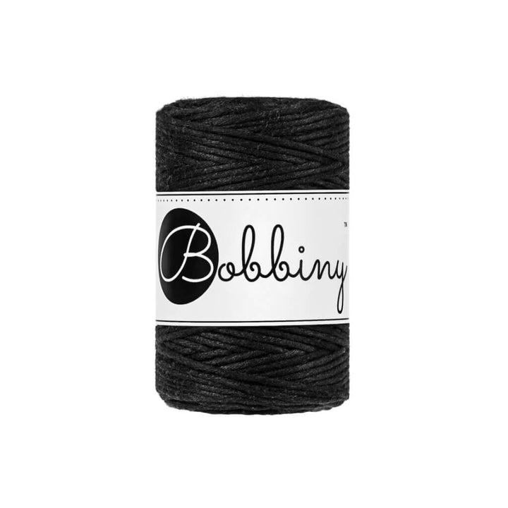 Bobbiny Makramee Garn 1,5 mm, Farbe Black – Baumwolle bei Lieblingsgarn