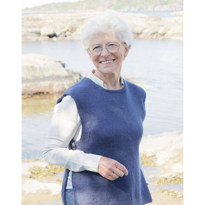 Drops Design Pattern Damen Pullunder Blue Night Vest Strickanleitung - Drops (PDF) bei bei bei bei Lieblingsgarn