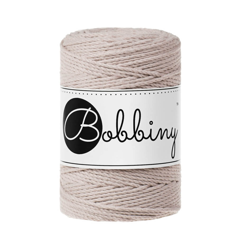 Bobbiny Makramee Garn 1,5 mm x 100 m gedreht, Farbe Nude – Baumwolle bei Lieblingsgarn