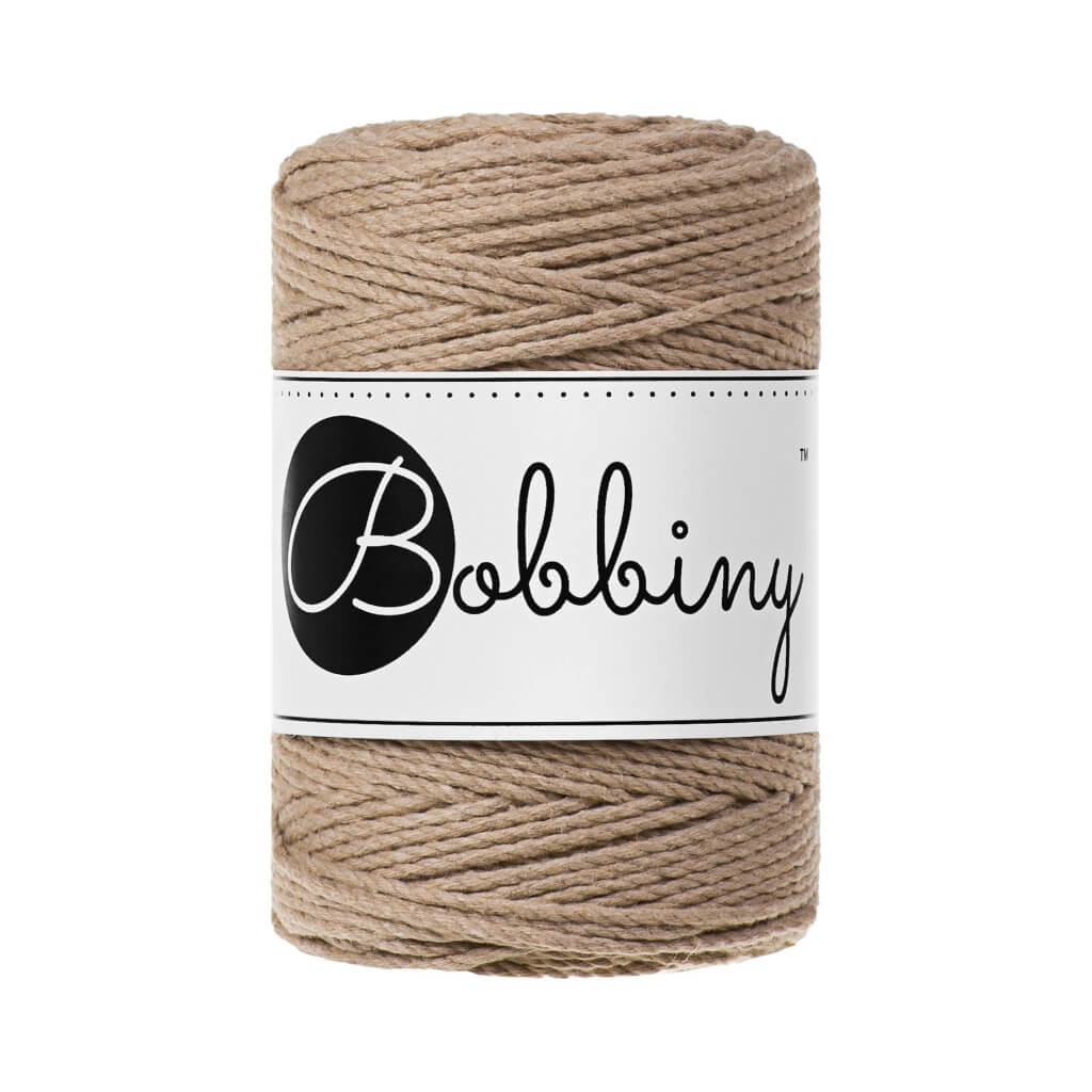 Bobbiny Makramee Garn 1,5 mm x 100 m gedreht, Farbe Sand – Baumwolle bei Lieblingsgarn