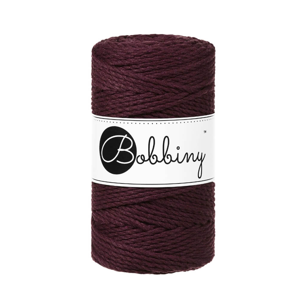 Bobbiny Makramee Garn 3mm gedreht, Farbe Burgundy – Baumwolle bei Lieblingsgarn
