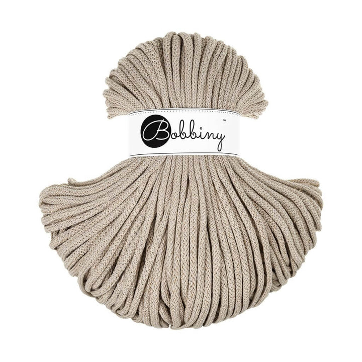 Bobbiny Premium Kordel 5 mm x 50 m, Farbe Beige – Baumwolle bei Lieblingsgarn