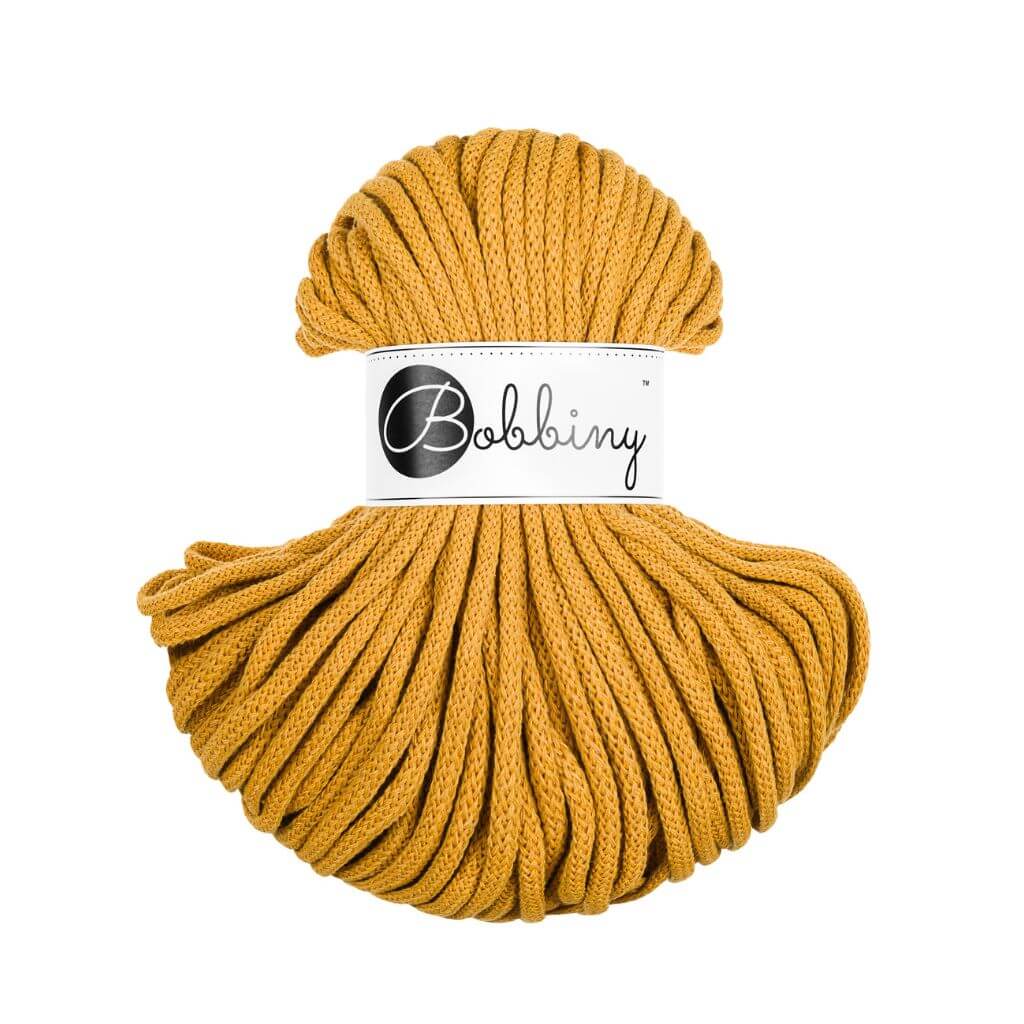 Bobbiny Premium Kordel 5 mm x 50 m, Farbe Mustard – Baumwolle bei Lieblingsgarn