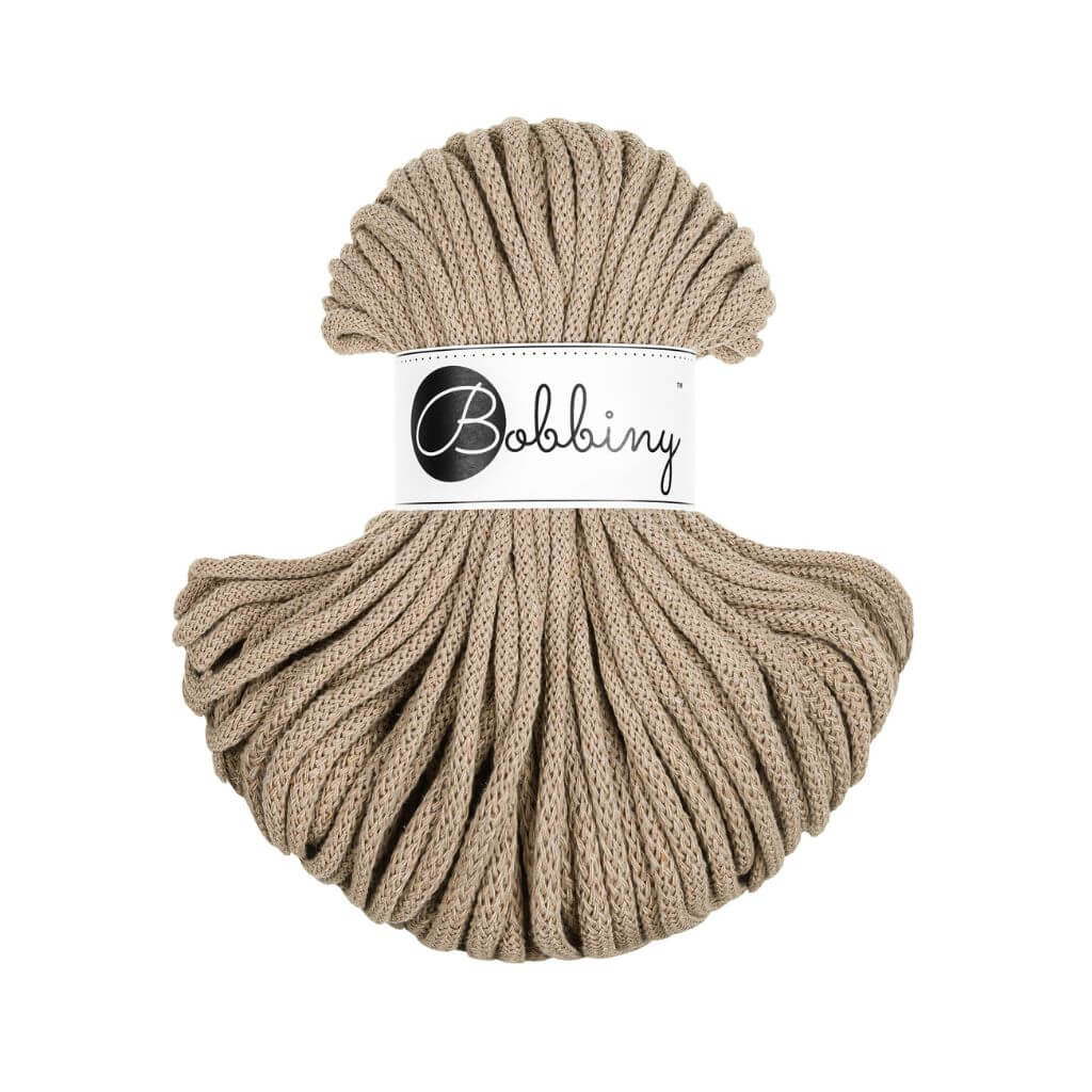Bobbiny Premium Kordel 5 mm x 50 m, Farbe Sand – Baumwolle bei Lieblingsgarn