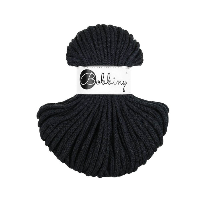 Bobbiny Premium Kordel 5 mm x 50 m, Farbe Black – Baumwolle bei Lieblingsgarn