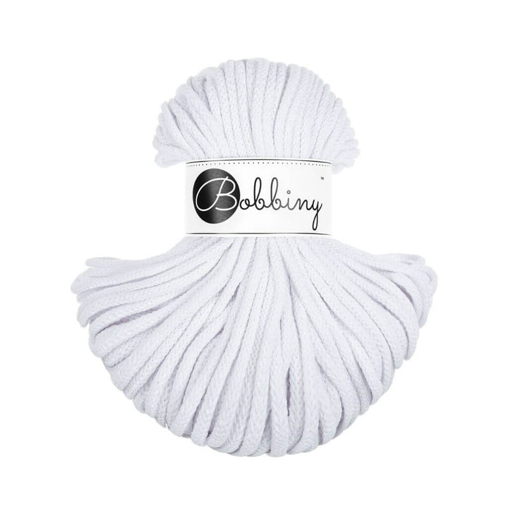 Bobbiny Premium Kordel 5 mm x 50 m, Farbe White – Baumwolle bei Lieblingsgarn