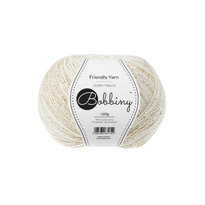 Bobbiny Friendly Yarn, Farbe golden natural – Baumwolle bei Lieblingsgarn