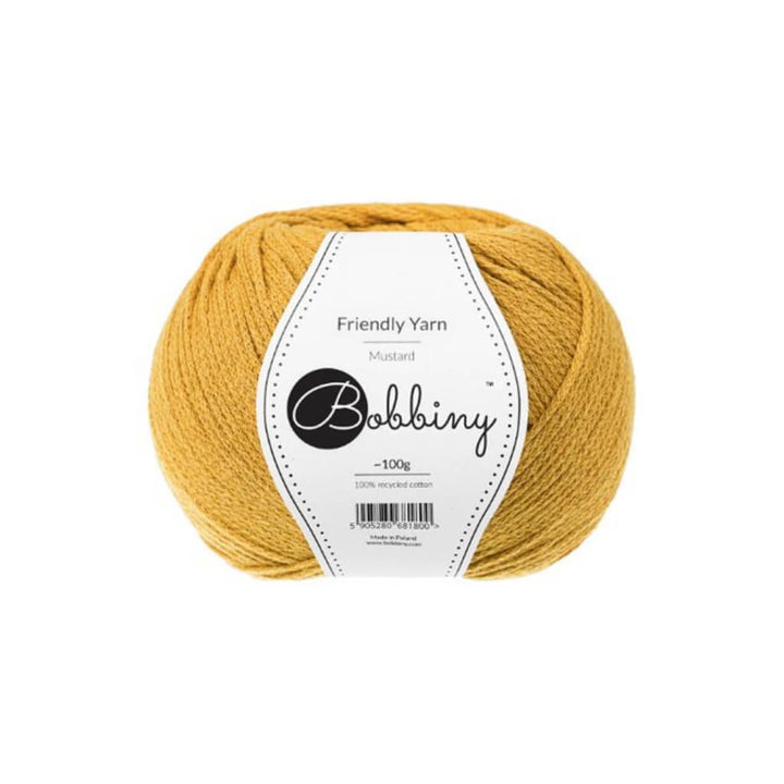 Bobbiny Friendly Yarn, Farbe mustard – Baumwolle bei Lieblingsgarn
