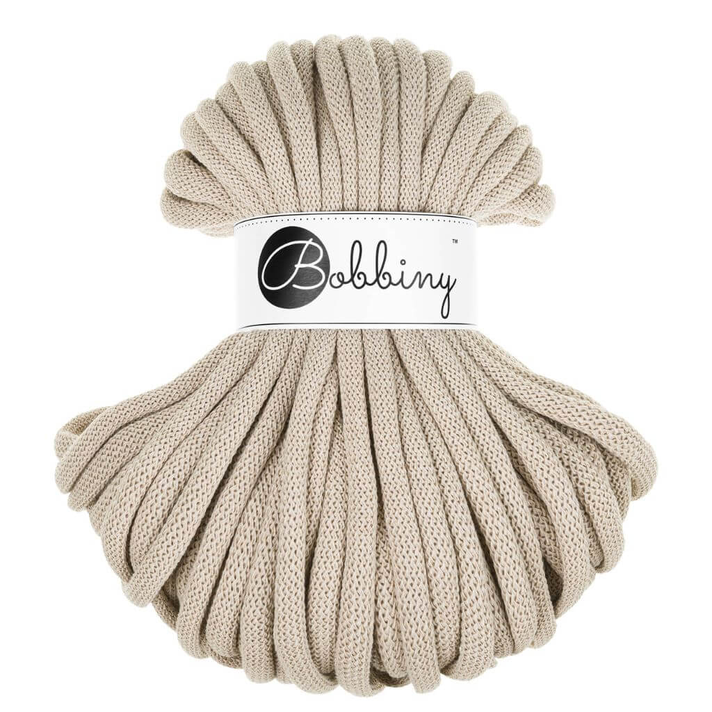 Bobbiny Jumbo Kordel 9 mm x 30 m, Farbe Beige – Baumwolle und Synthetik bei Lieblingsgarn