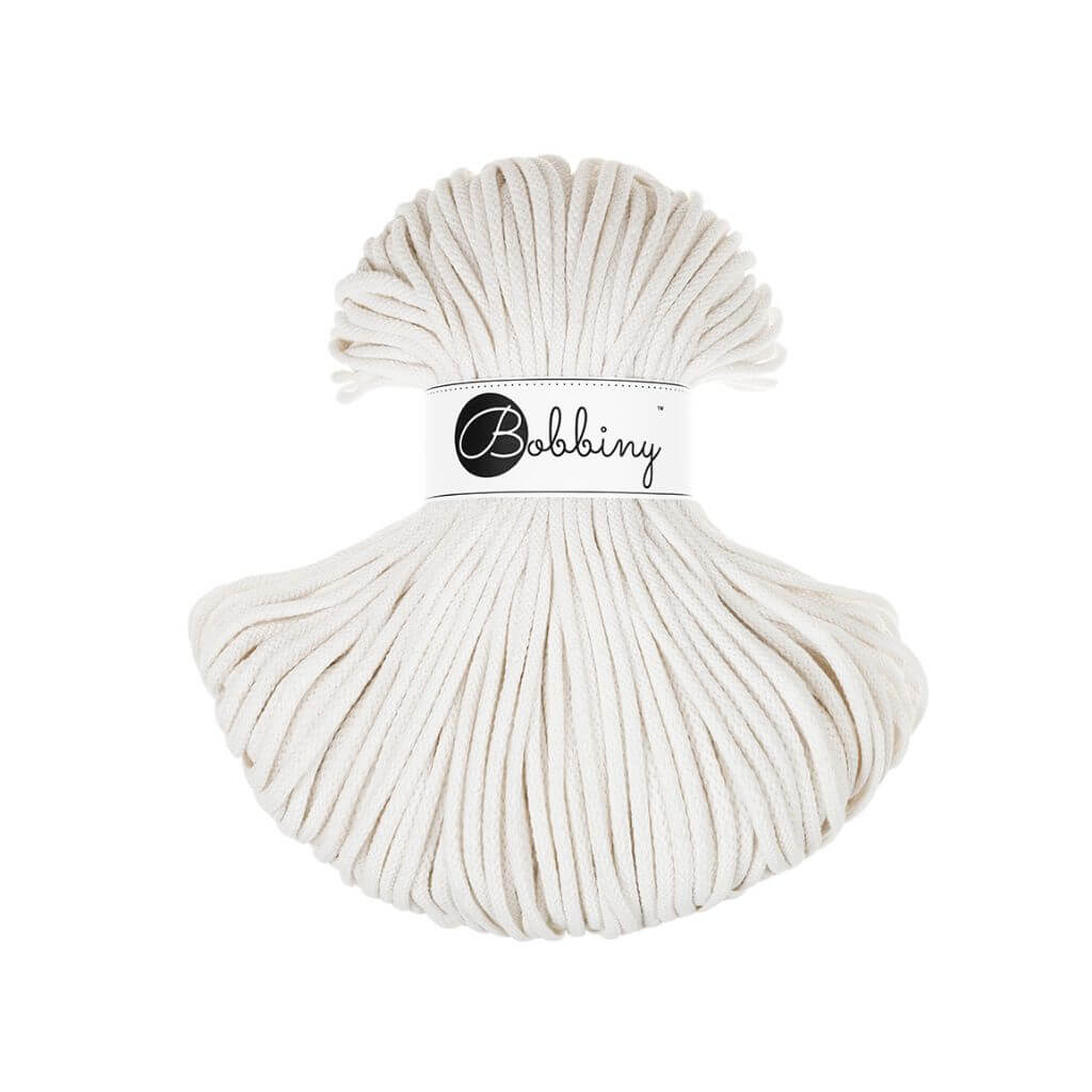 Bobbiny Premium Kordel 5mm x 100 Meter, Farbe Off White – Baumwolle bei Lieblingsgarn