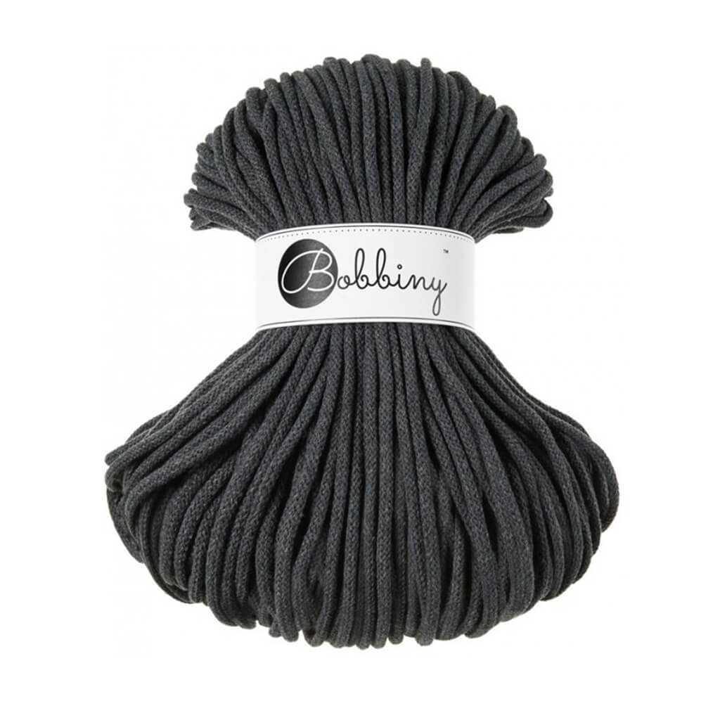 Bobbiny Premium Kordel 5mm x 100 Meter, Farbe Charcoal – Baumwolle bei Lieblingsgarn