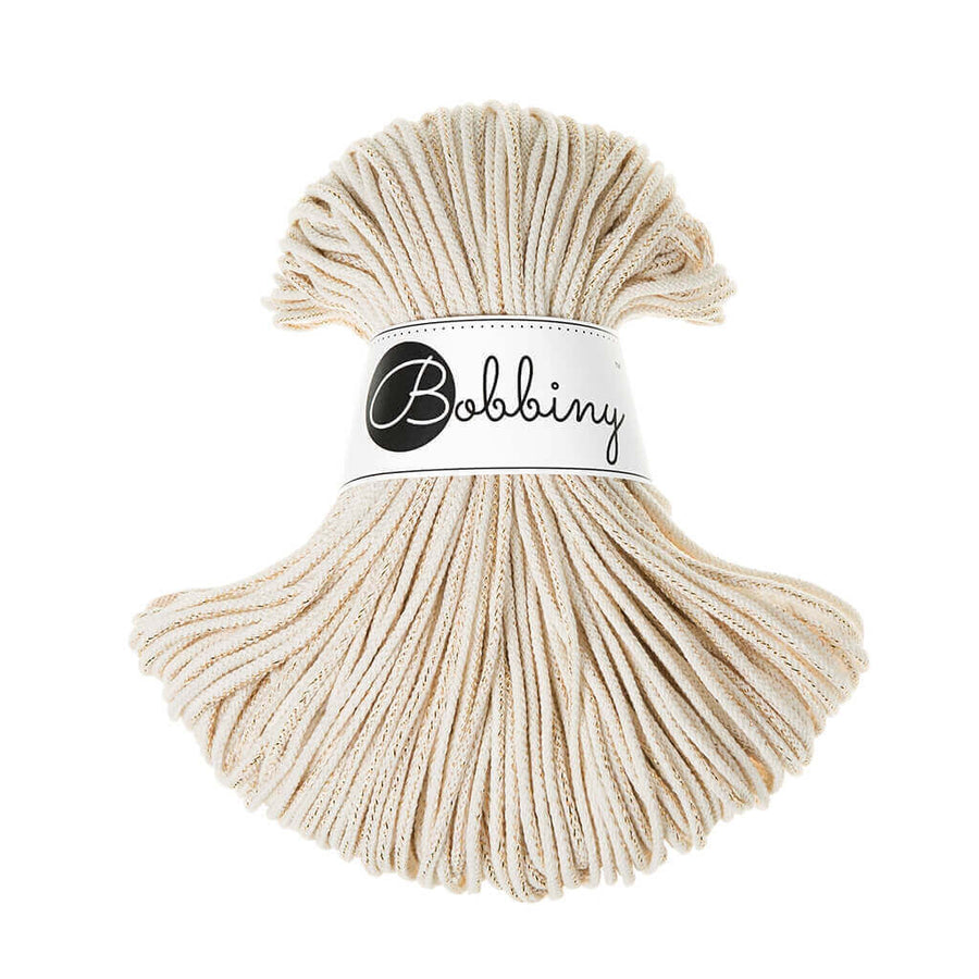 Bobbiny Kordel Junior 3mm x 100 m, Farbe Golden Natural – Baumwolle bei Lieblingsgarn