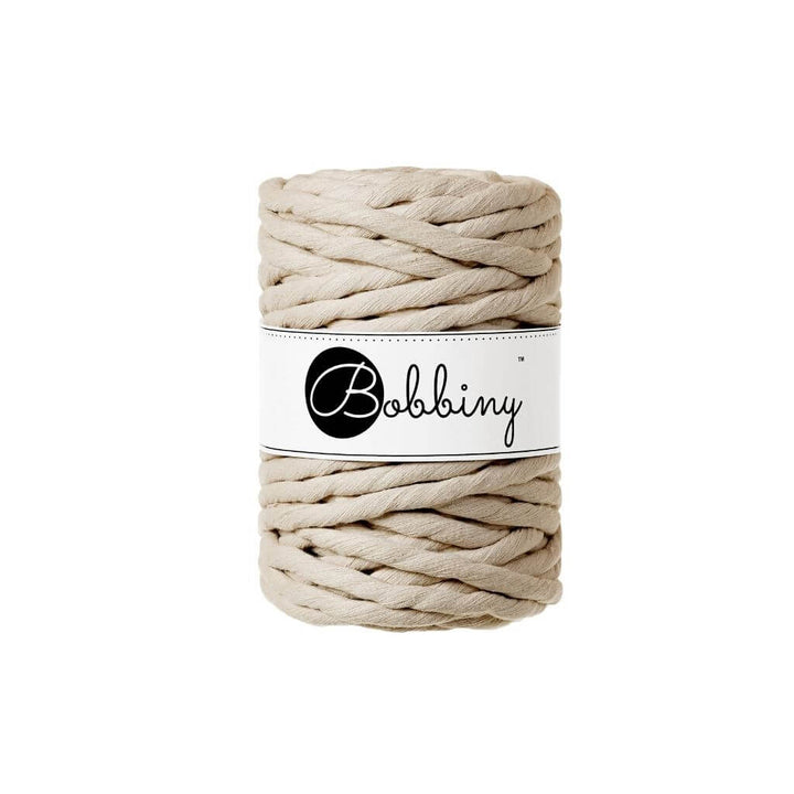 Bobbiny Makramee Garn 9mm x 30 m, Farbe Beige – Baumwolle bei Lieblingsgarn
