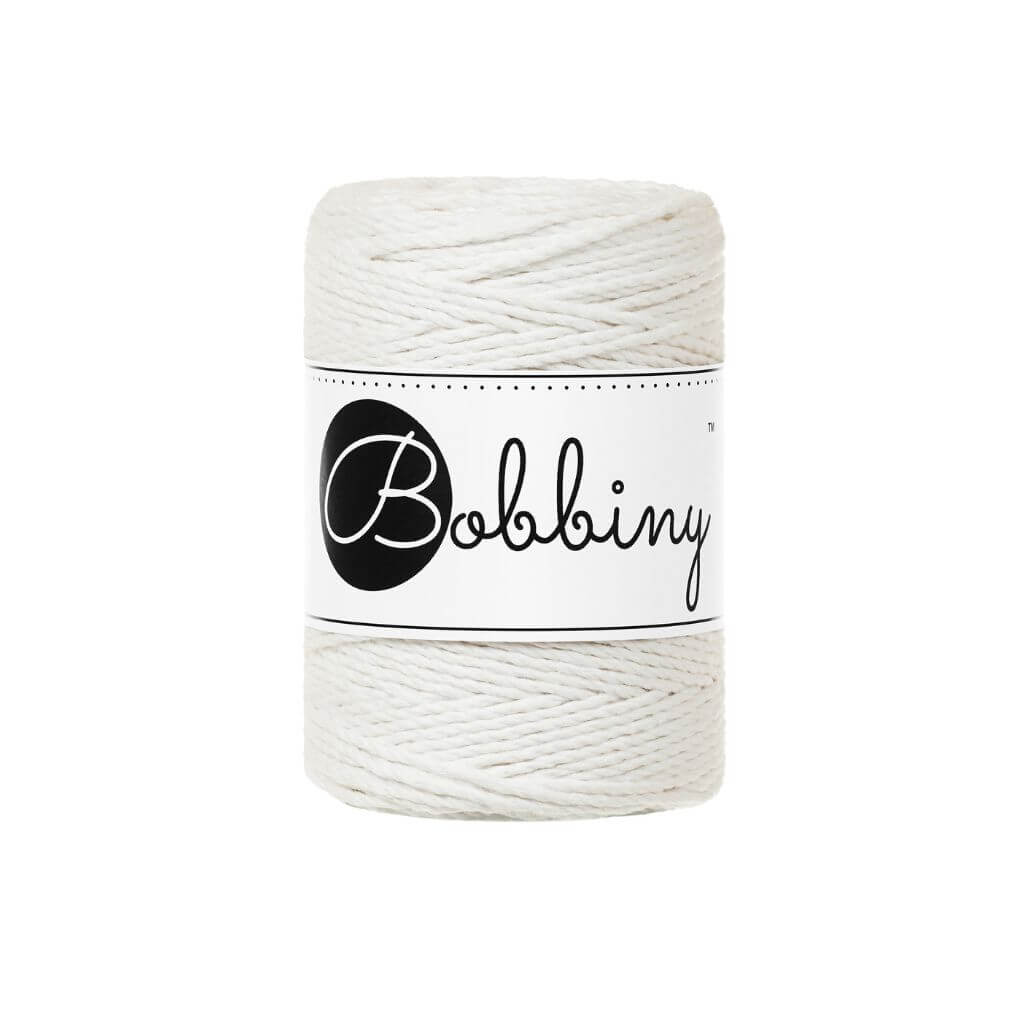 Bobbiny Makramee Garn 1,5 mm x 100 m gedreht, Farbe Off White – Baumwolle bei Lieblingsgarn