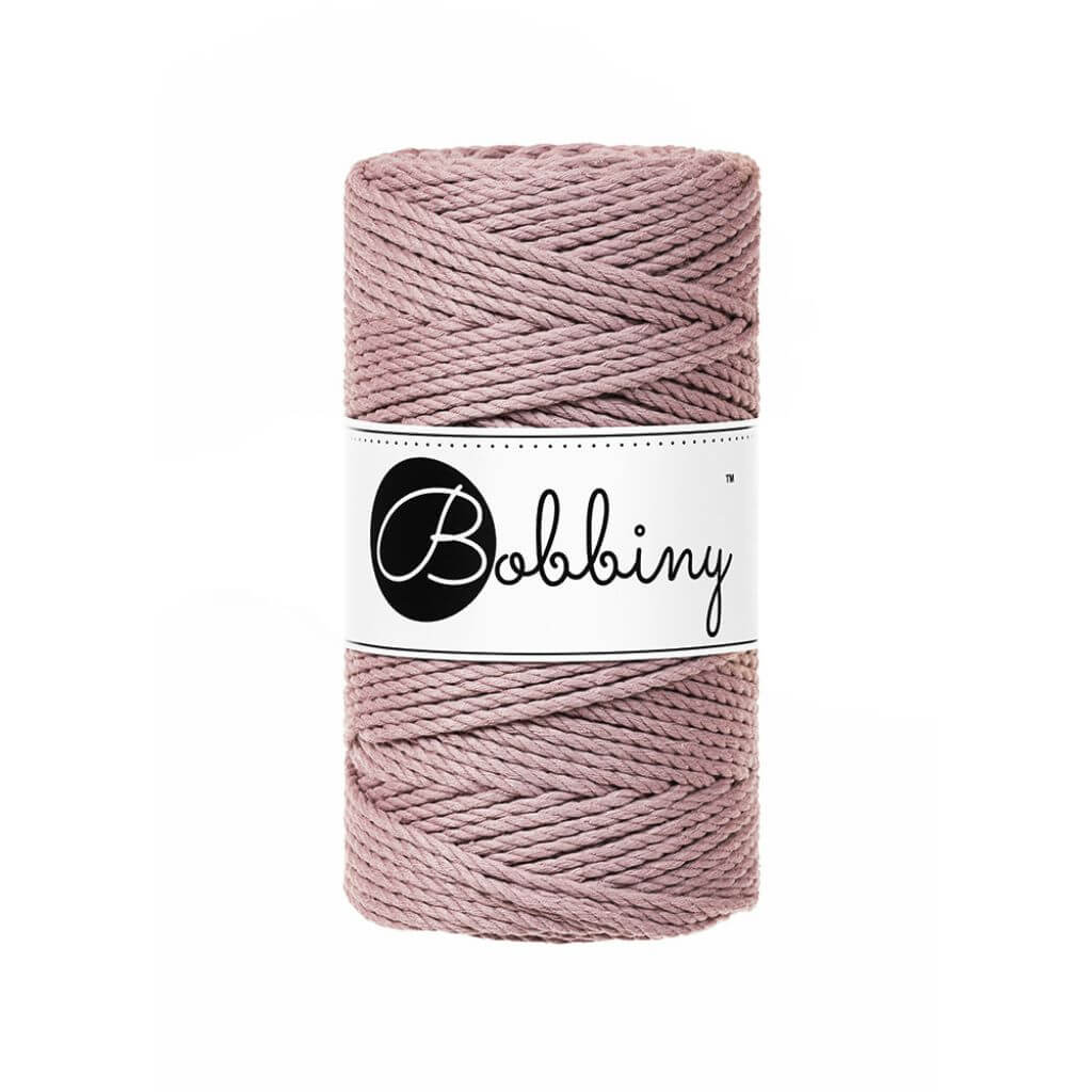 Bobbiny Makramee Garn 3mm gedreht, Farbe Mauve – Baumwolle bei Lieblingsgarn