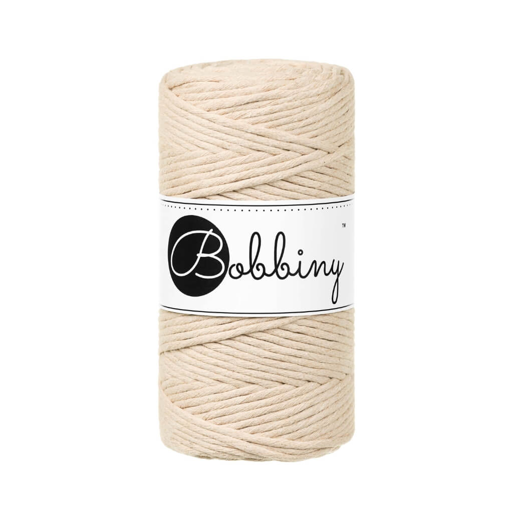 Bobbiny Makramee Garn 3mm, Farbe Warm Beige – Baumwolle bei Lieblingsgarn