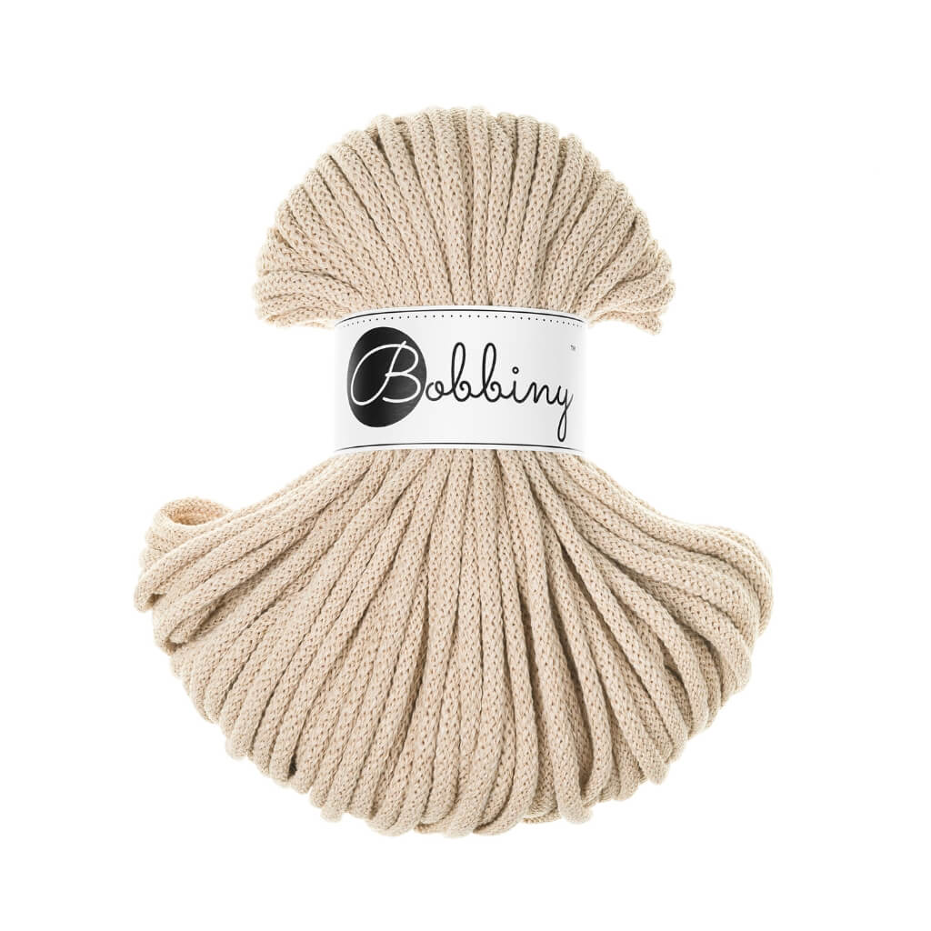 Bobbiny Premium Kordel 5 mm x 50 m, Farbe Warm Beige – Baumwolle bei Lieblingsgarn