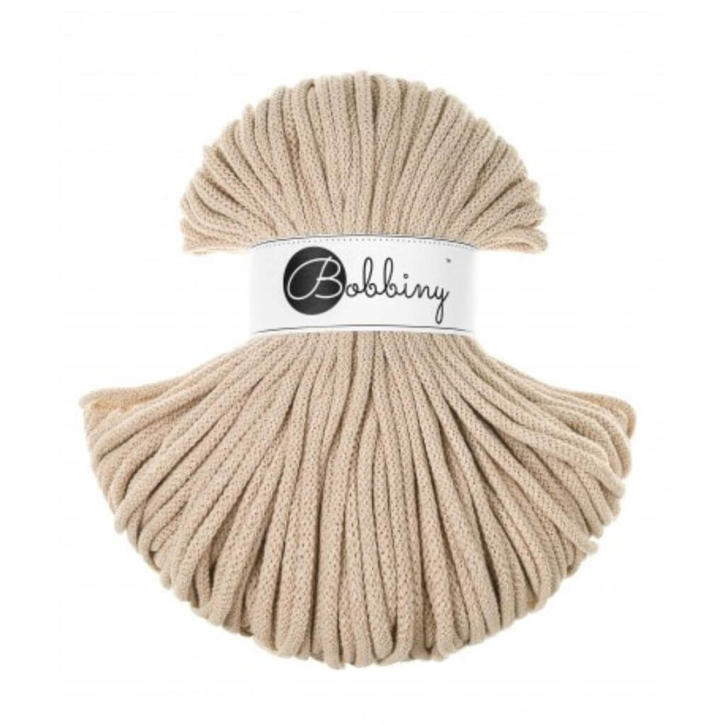Bobbiny Premium Kordel 5mm x 100 Meter, Farbe Warm Beige – Baumwolle bei Lieblingsgarn