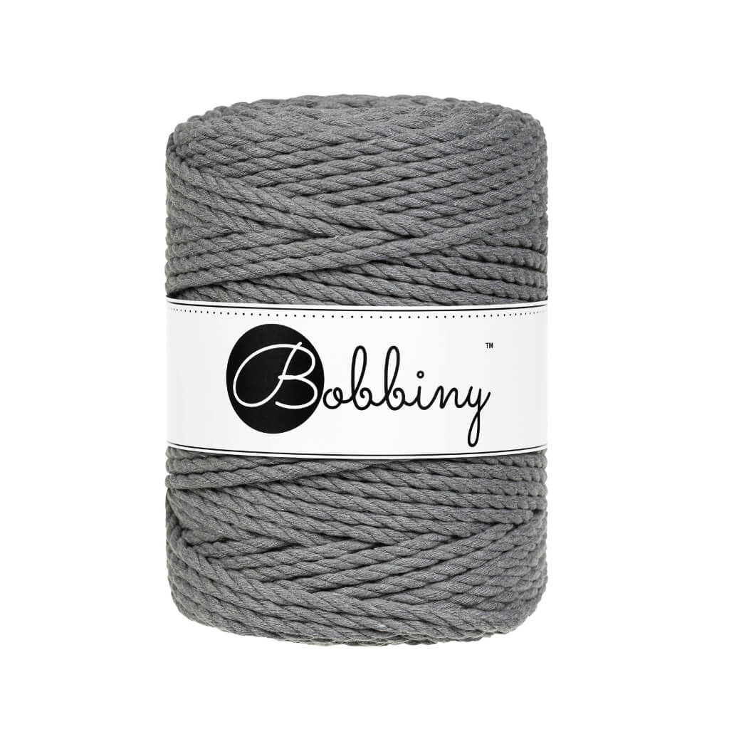 Bobbiny Makramee Stone Grey Bobbiny Makramee Garn 5 mm x 100 m gedreht Lieblingsgarn