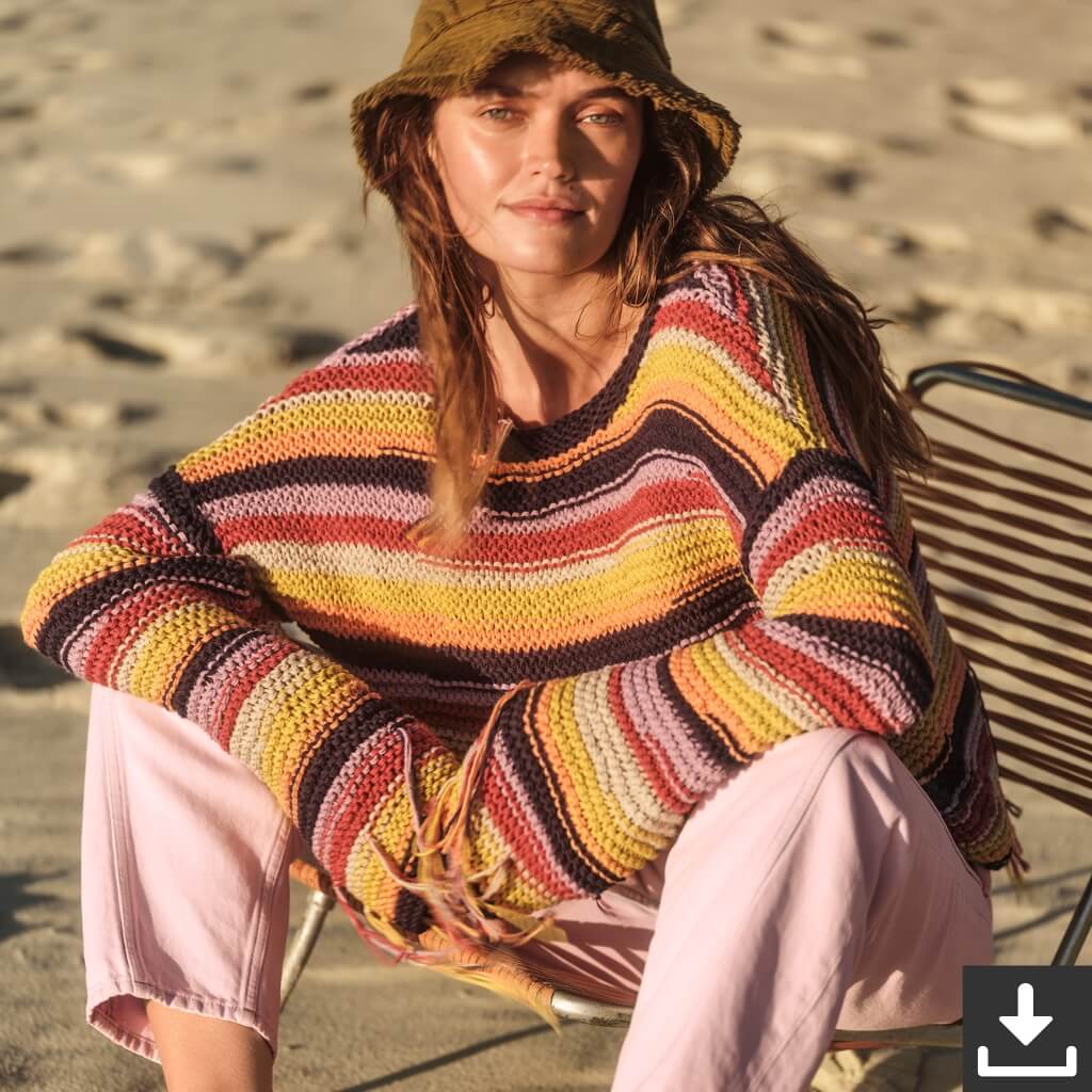 Lana Grossa Pattern Streifenpullover Strickset - Lana Grossa (PDF) bei bei bei bei Lieblingsgarn
